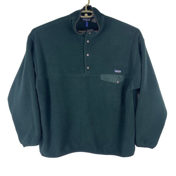 Vintage 90s Patagonia Snap T Dark Hunter Green Pullover Sweater Men's Size XXL - Picture 1 of 12
